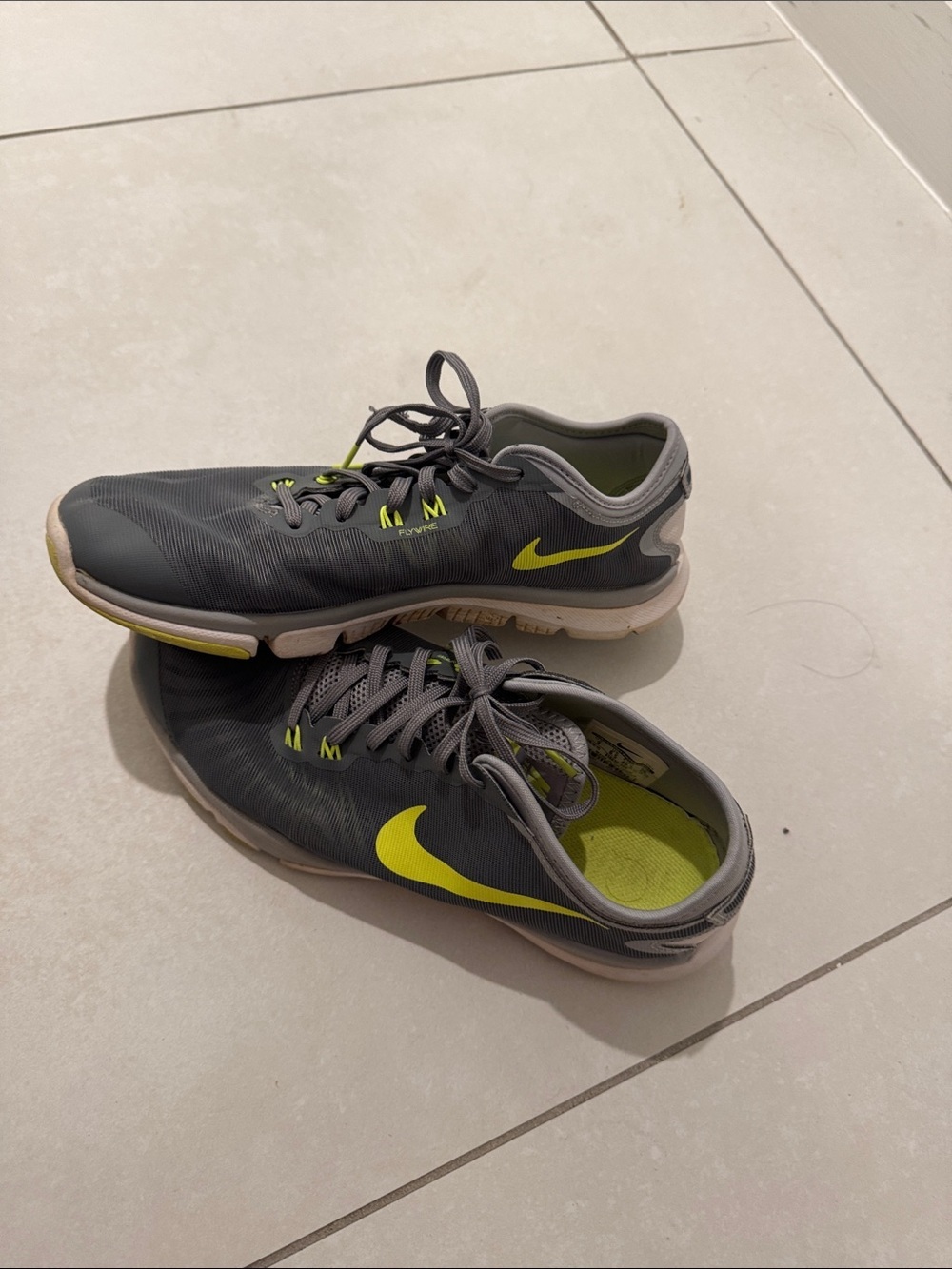 Nike Men’s Gray and Volt Athletic Training Shoes